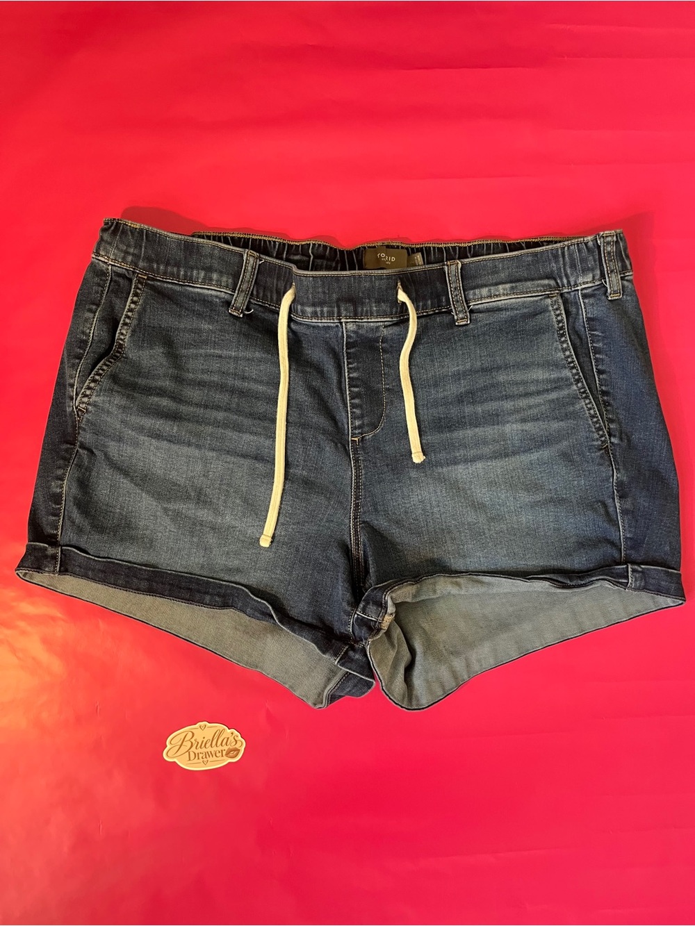 torrid Dark Blue Denim Drawstring Waist Shorts